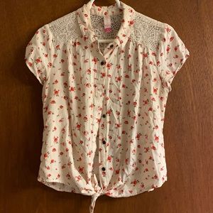 Flowered Button up Blouse